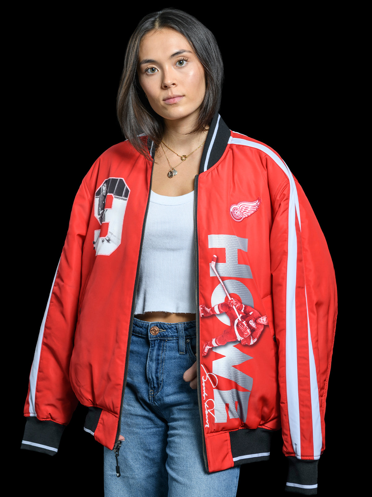 Unisex Gordie Howe Reversible Bomber Jacket