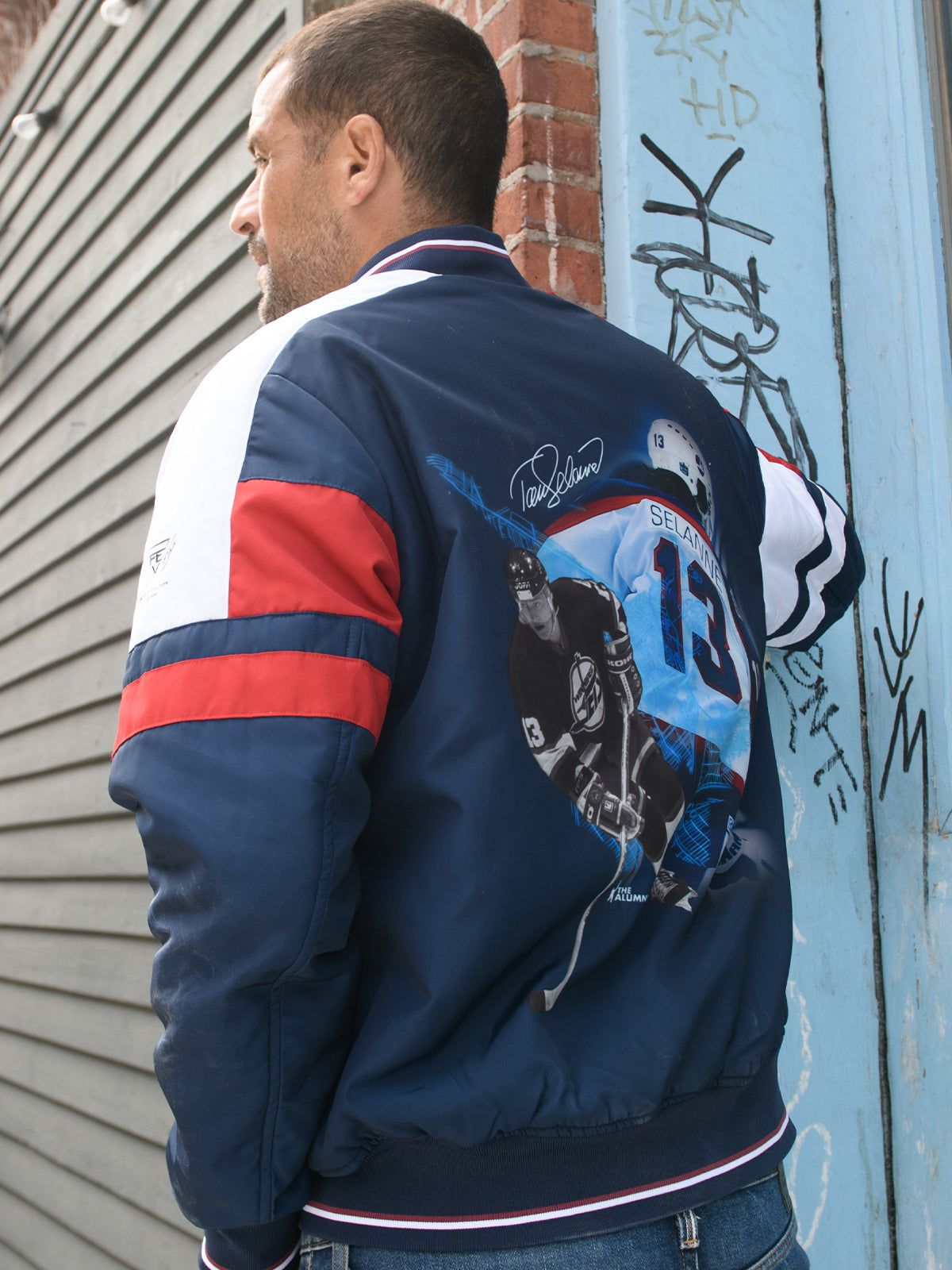 Unisex Teemu Selanne Reversible Bomber Jacket