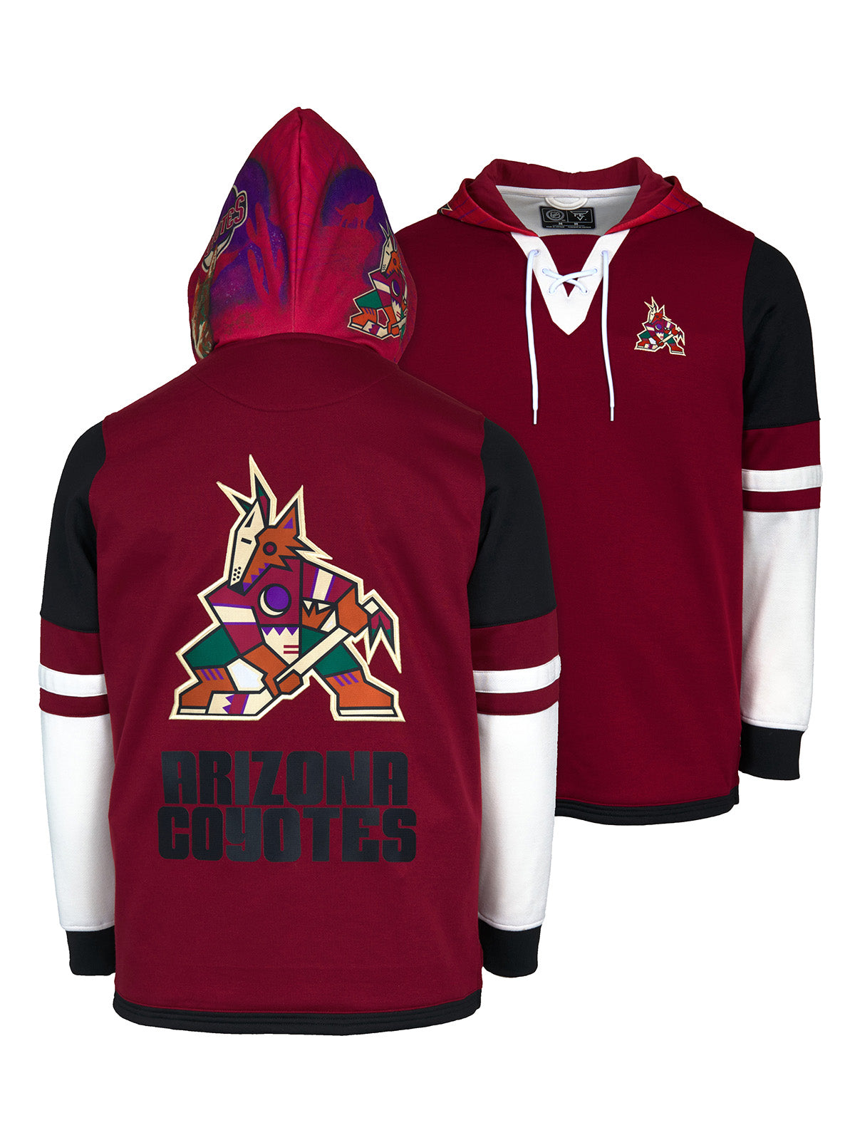 Arizona Coyotes Lace Up Hoodie Official NHL Merchandise FE Apparel