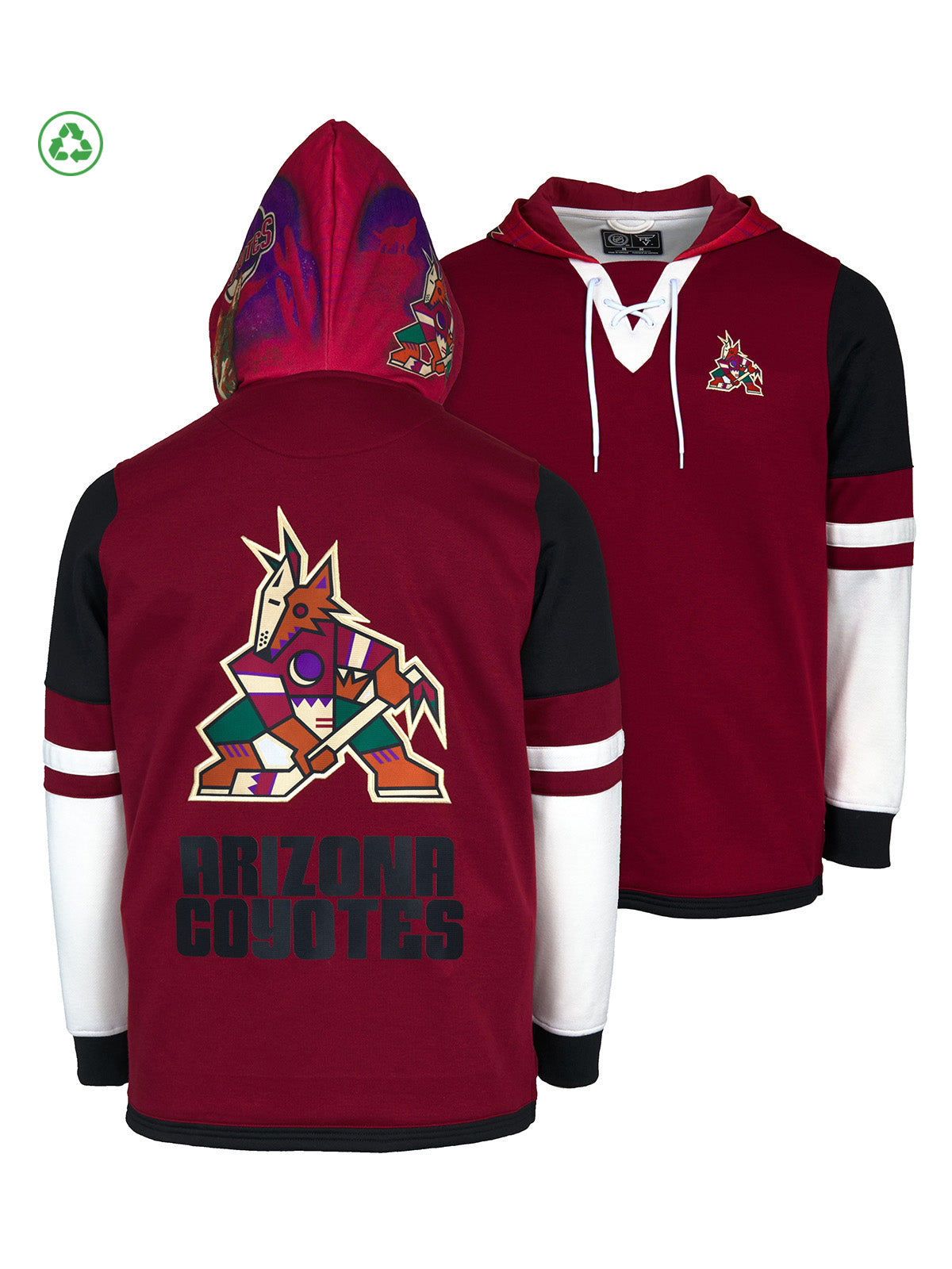 Arizona Coyotes Lace Up Hoodie Official NHL Merchandise FE Apparel