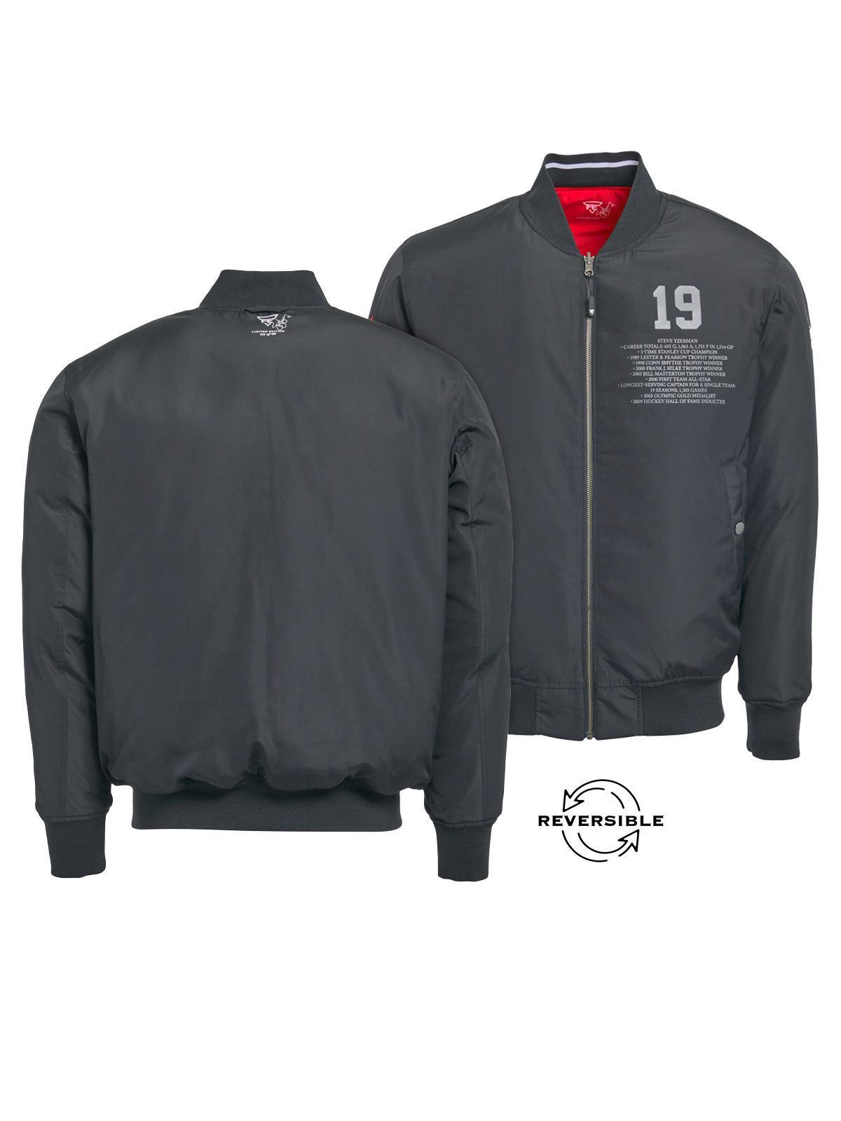 Unisex Steve Yzerman Reversible Bomber Jacket