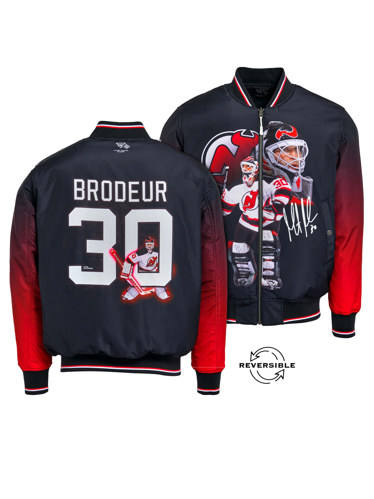Unisex Martin Brodeur Reversible Bomber Jacket