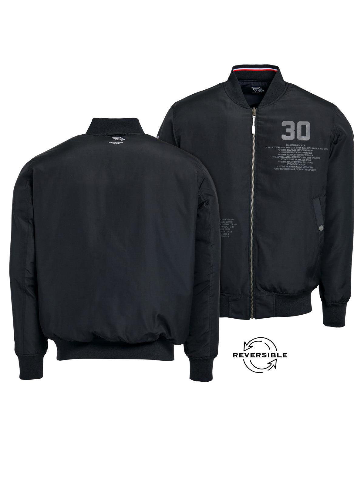 Unisex Martin Brodeur Reversible Bomber Jacket