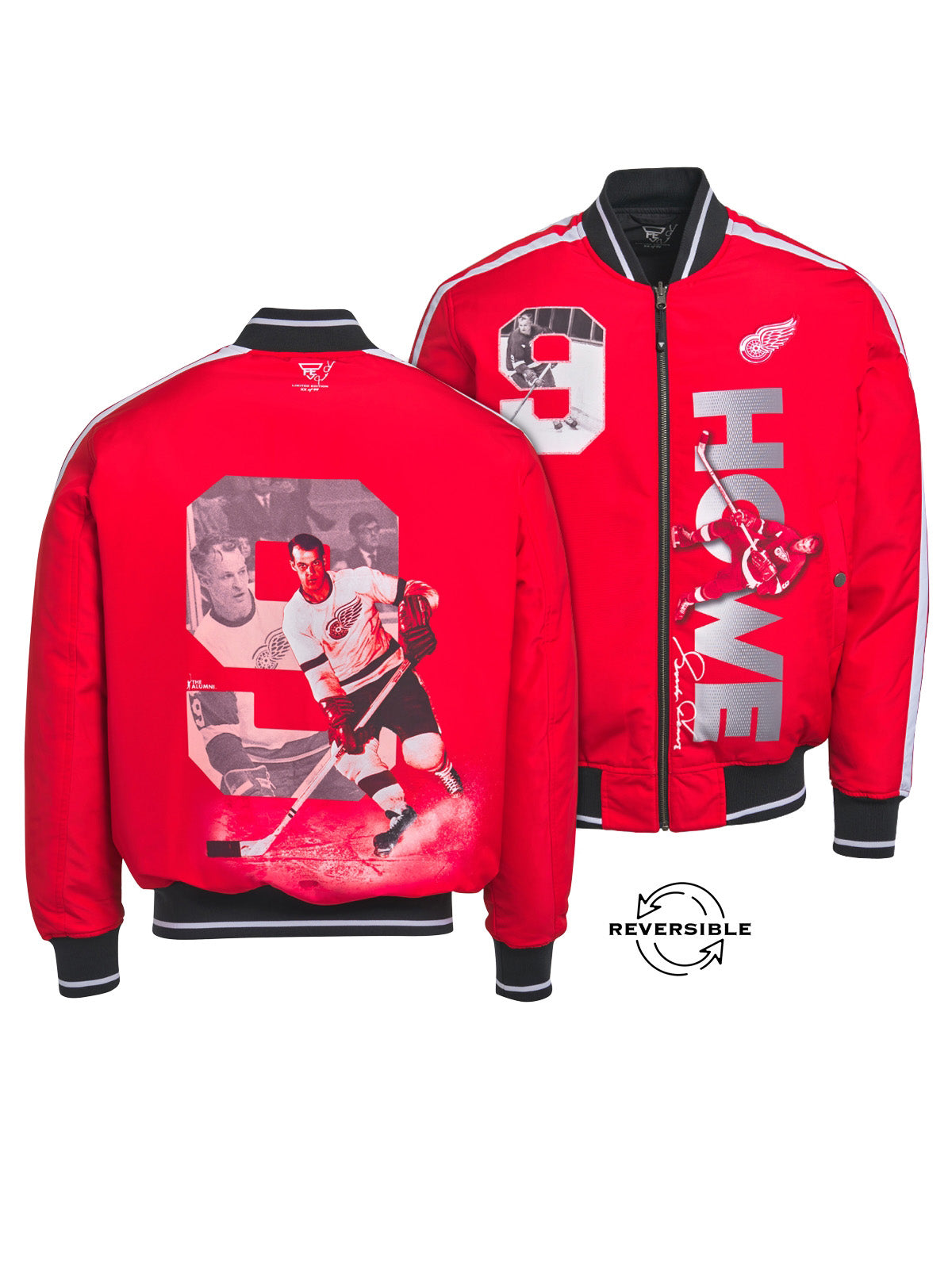 Unisex Gordie Howe Reversible Bomber Jacket