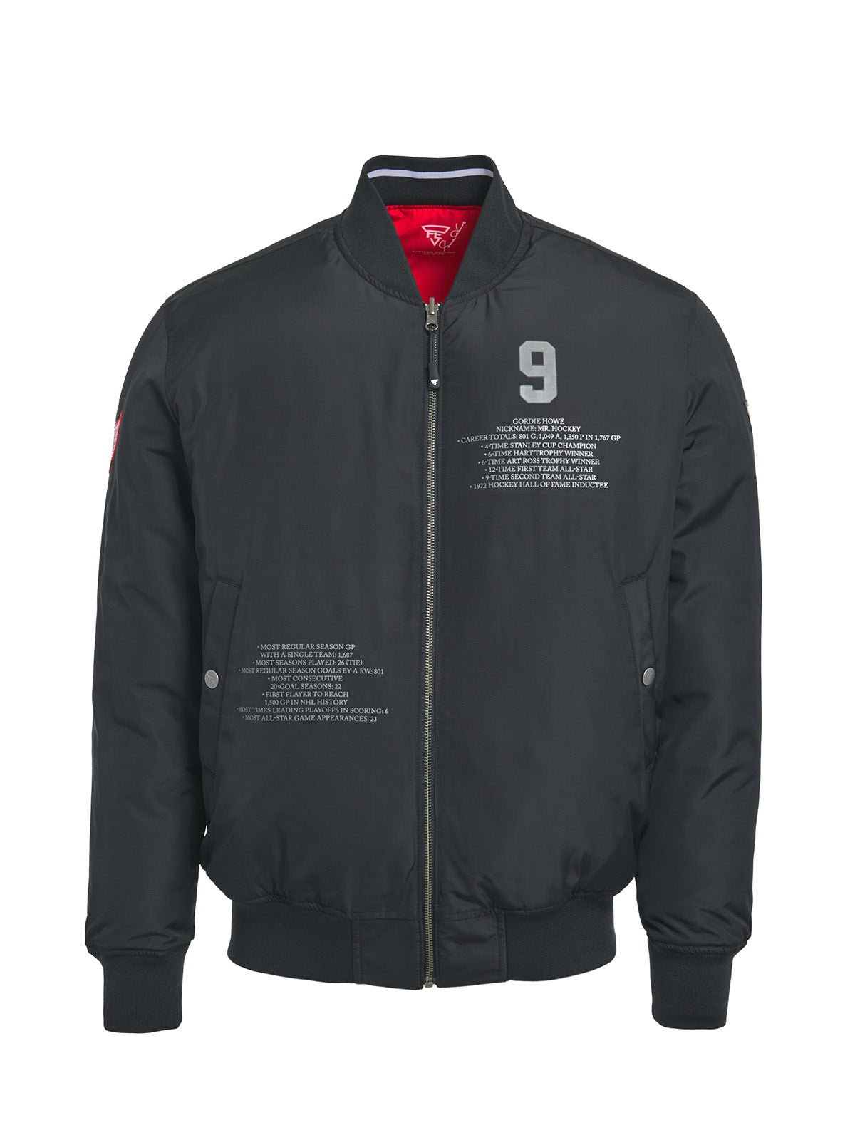 Unisex Gordie Howe Reversible Bomber Jacket