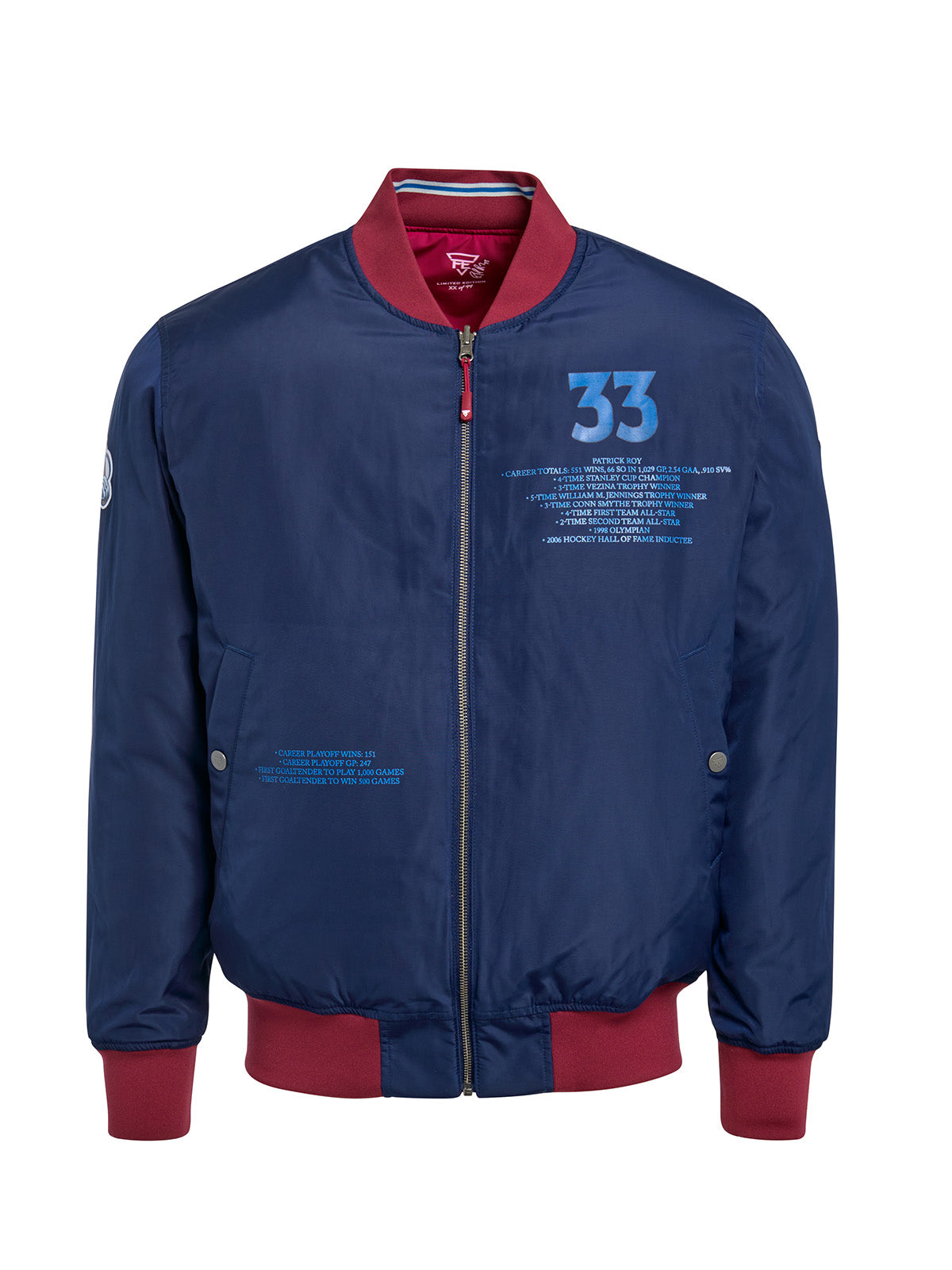 Unisex Patrick Roy Reversible Bomber Jacket