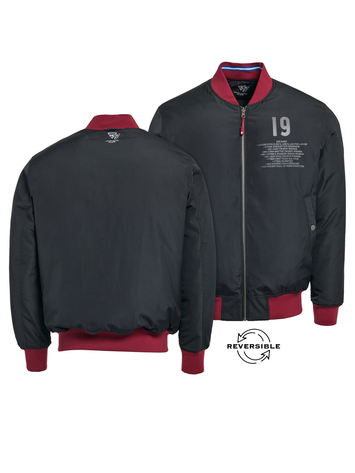 Unisex Joe Sakic Reversible Bomber Jacket