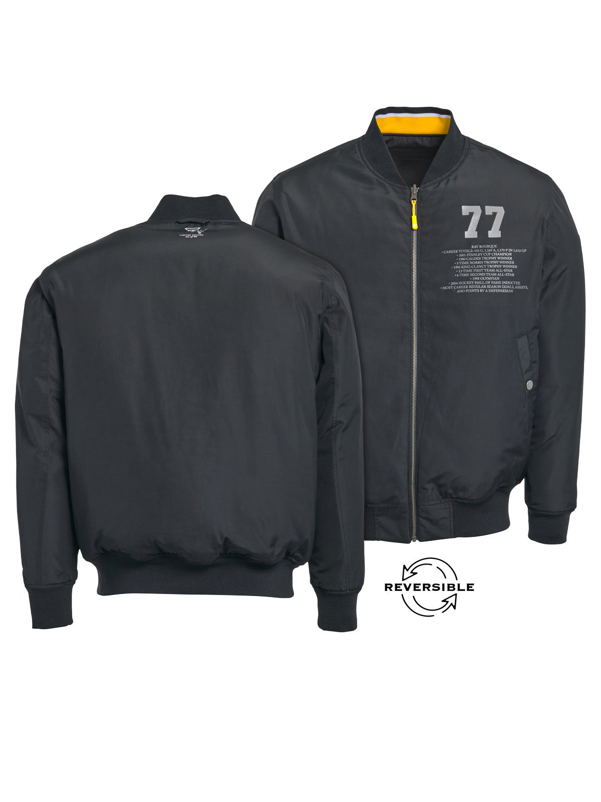 Unisex Ray Bourque Reversible Bomber Jacket