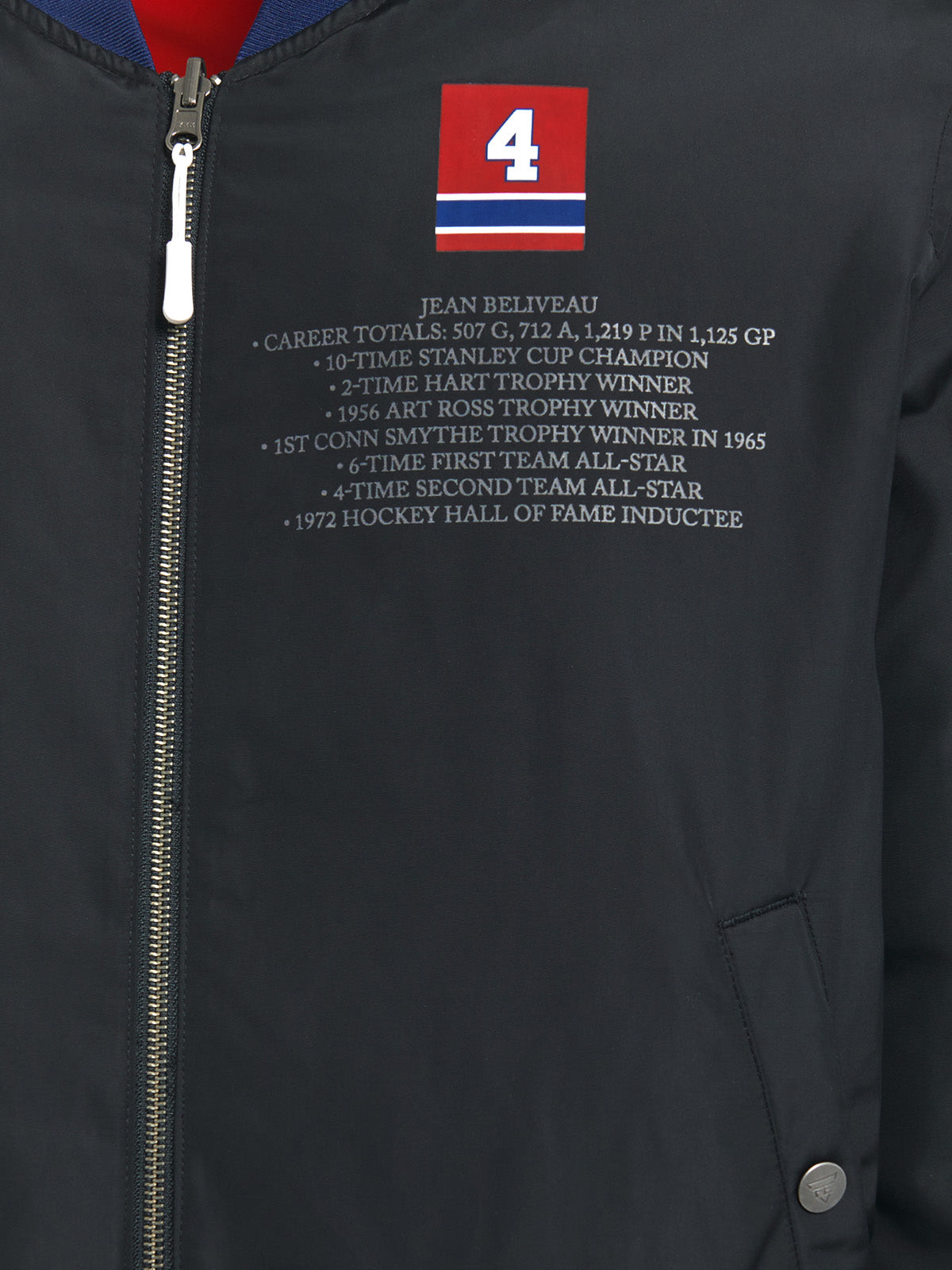 Unisex Jean Beliveau Reversible Bomber Jacket