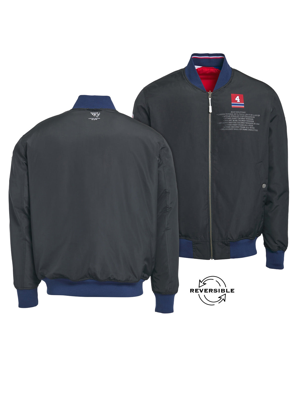 Unisex Jean Beliveau Reversible Bomber Jacket