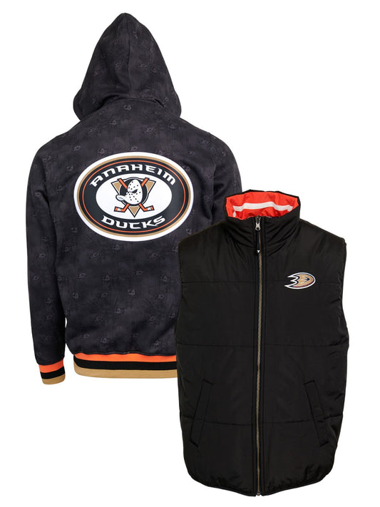 Anaheim Ducks Crewneck Hoodie & Reversible Vest