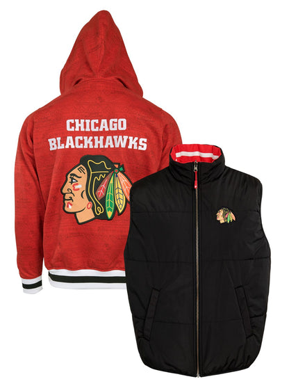 Chicago Blackhawks Crewneck Hoodie & Reversible Vest