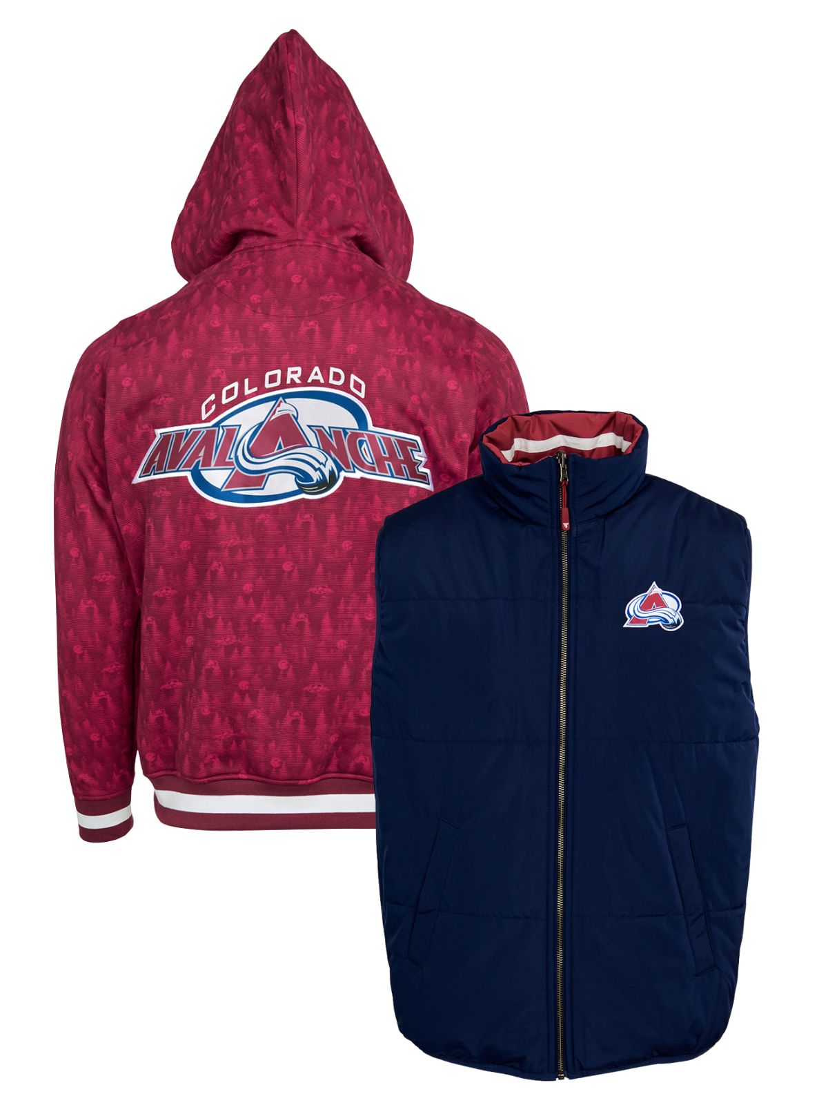 Colorado Avalanche Crewneck Hoodie & Reversible Vest