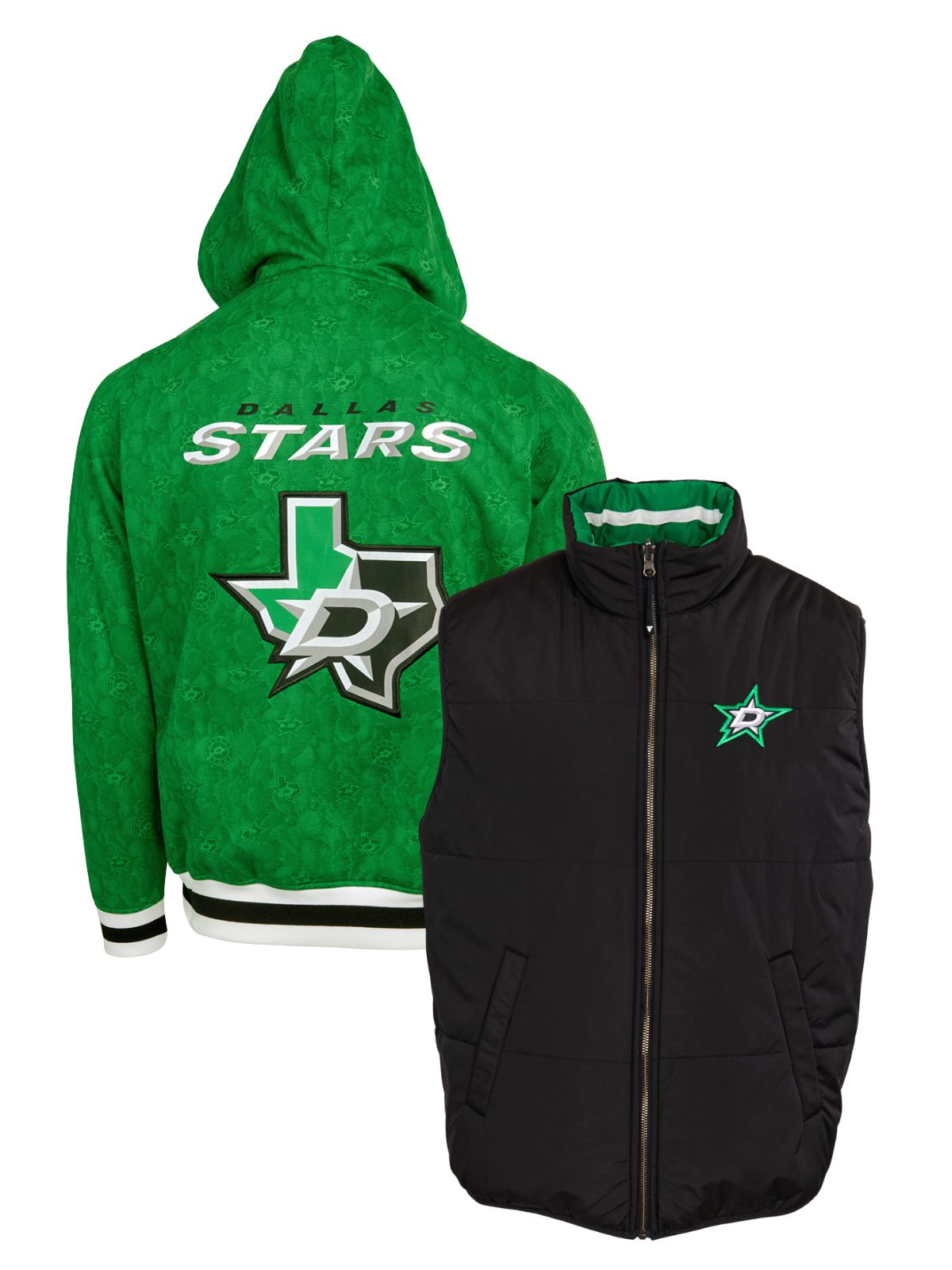 Dallas Stars Crewneck Hoodie & Reversible Vest