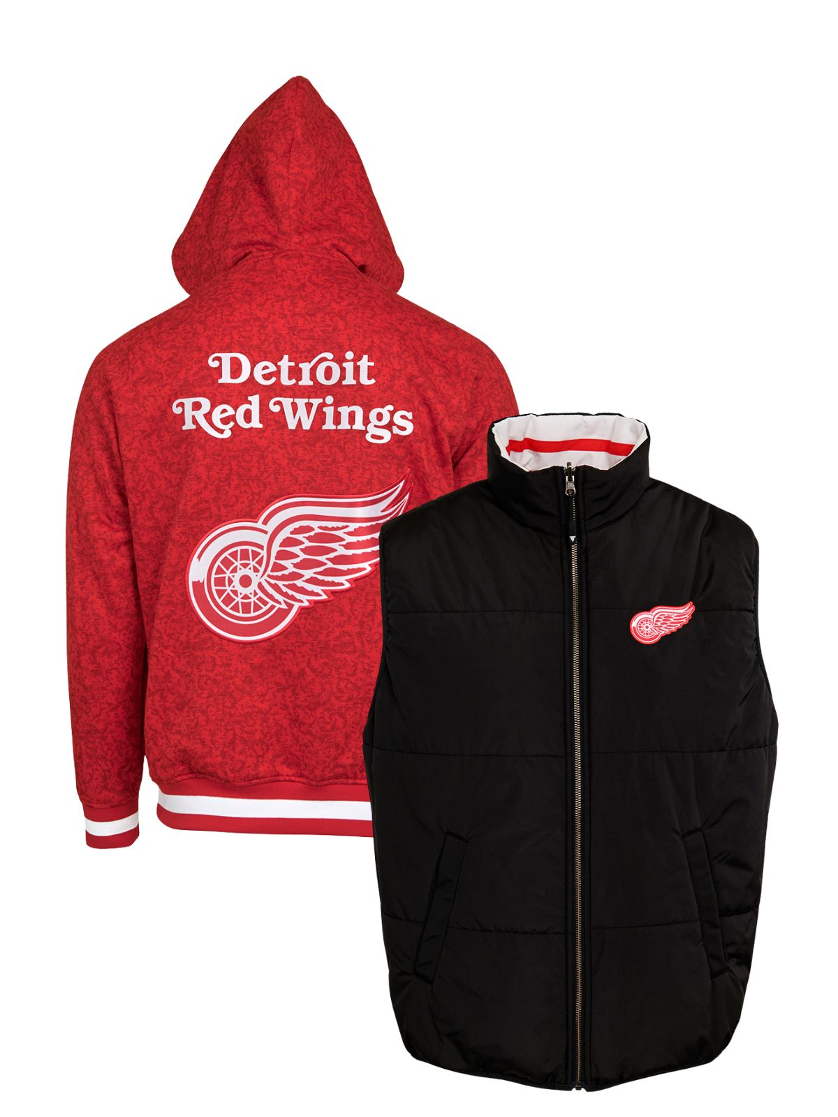 Detroit Red Wings Crewneck Hoodie & Reversible Vest