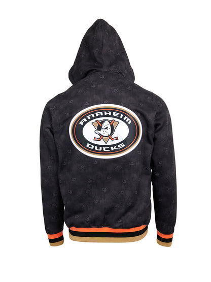 Anaheim Ducks Hoodie - Show your team spirit, with the iconic team logo patch centered on the back, and proudly display your Anaheim Ducks support in their team colors with this NHL hockey hoodie.
