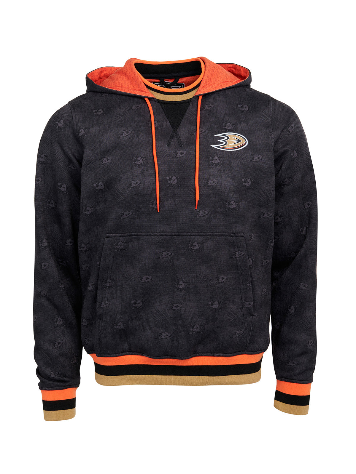 Anaheim Ducks Hoodie - Show your team spirit, with the iconic team logo patch on the front left chest, and proudly display your Anaheim Ducks support in their team colors with this NHL hockey hoodie.