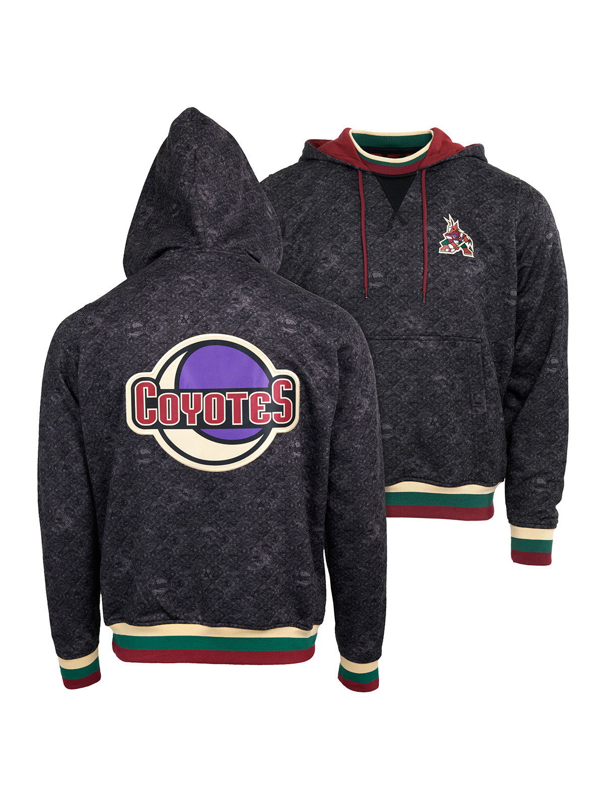 Arizona Coyotes Hoodie - Show your team spirit, with the iconic team logo patch on the front and back of the hoodie, and proudly display your Arizona Coyotes support in their team colors with this NHL hockey hoodie.