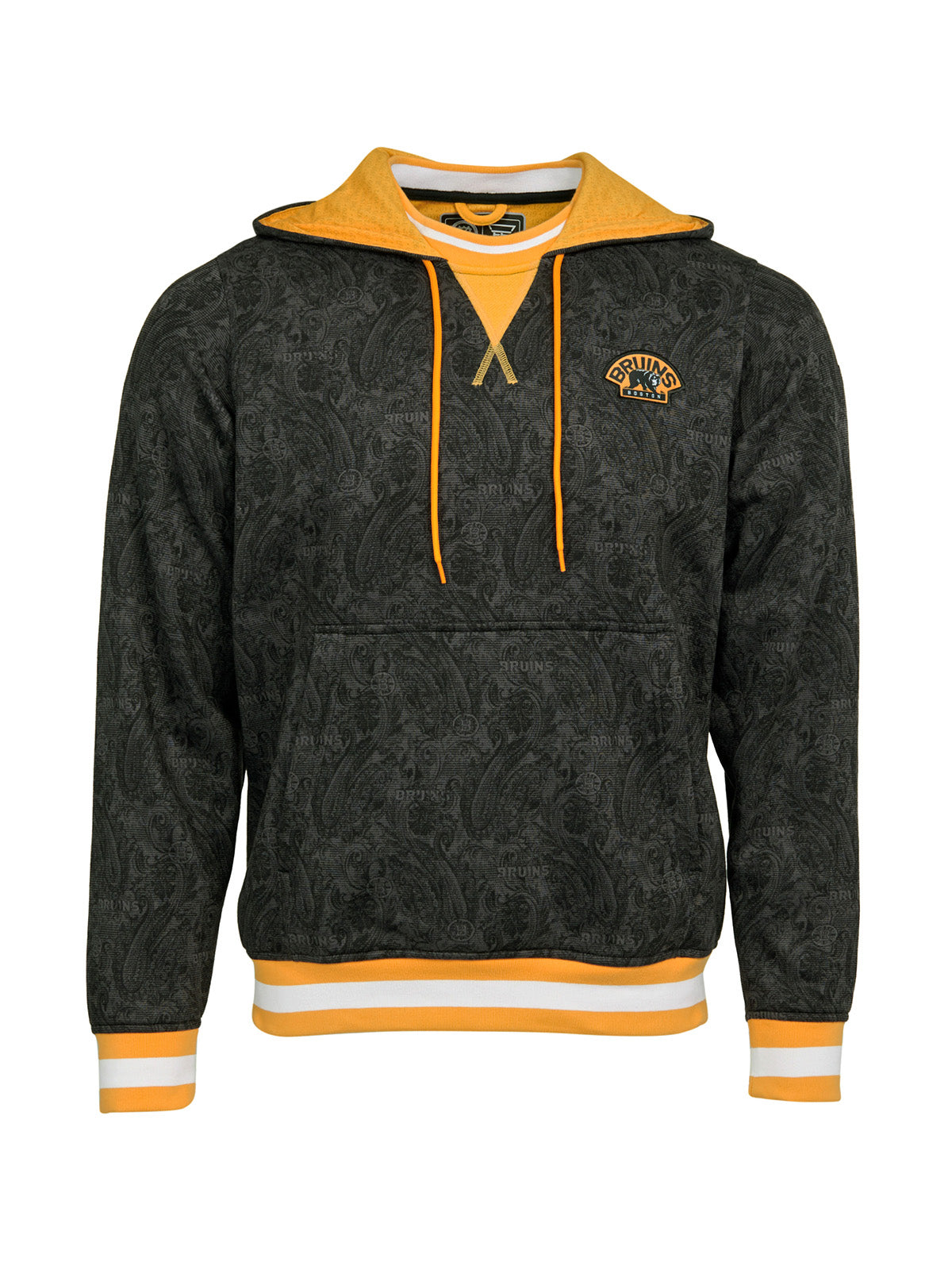 Boston Bruins Hoodie -  Show your team spirit, with the iconic team logo patch on the front left chest, and proudly display your Boston Bruins support in their team colors with this NHL hockey hoodie.