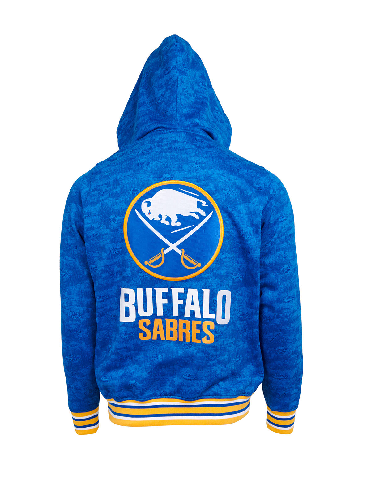 Buffalo Sabres Hoodie - Show your team spirit, with the iconic team logo patch on the back, and proudly display your Buffalo Sabres support in their team colors with this NHL hockey hoodie.