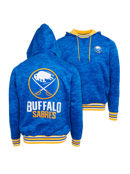 Buffalo Sabres Hoodie - Show your team spirit, with the iconic team logo patch on the front and back, and proudly display your Buffalo Sabres support in their team colors with this NHL hockey hoodie.