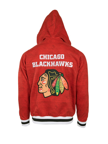 Chicago Blackhawks Hoodie - Show your team spirit, with the iconic team logo patch on the back, and proudly display your Chicago Blackhawks support in their team colors with this NHL hockey hoodie.
