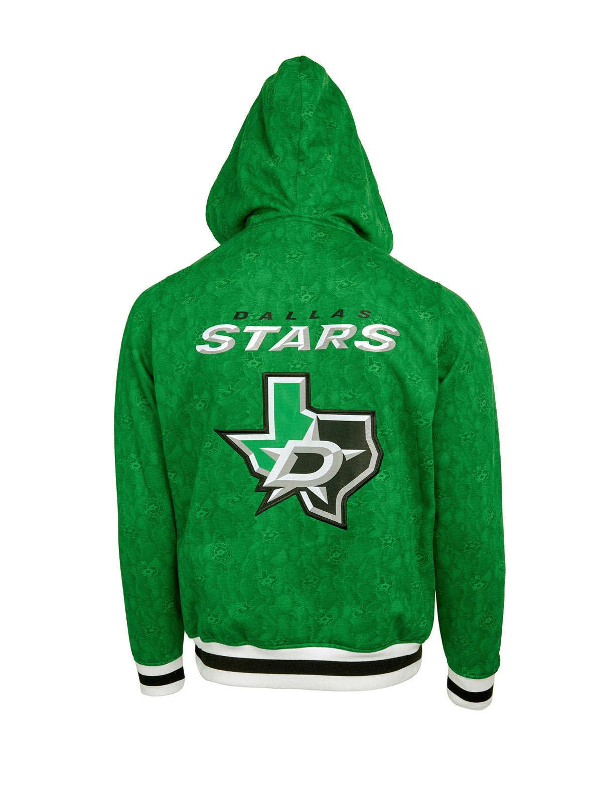 Dallas Stars Hoodie - Show your team spirit, with the iconic team logo patch centered on the back, and proudly display your Dallas Stars support in their team colors with this NHL hockey hoodie.