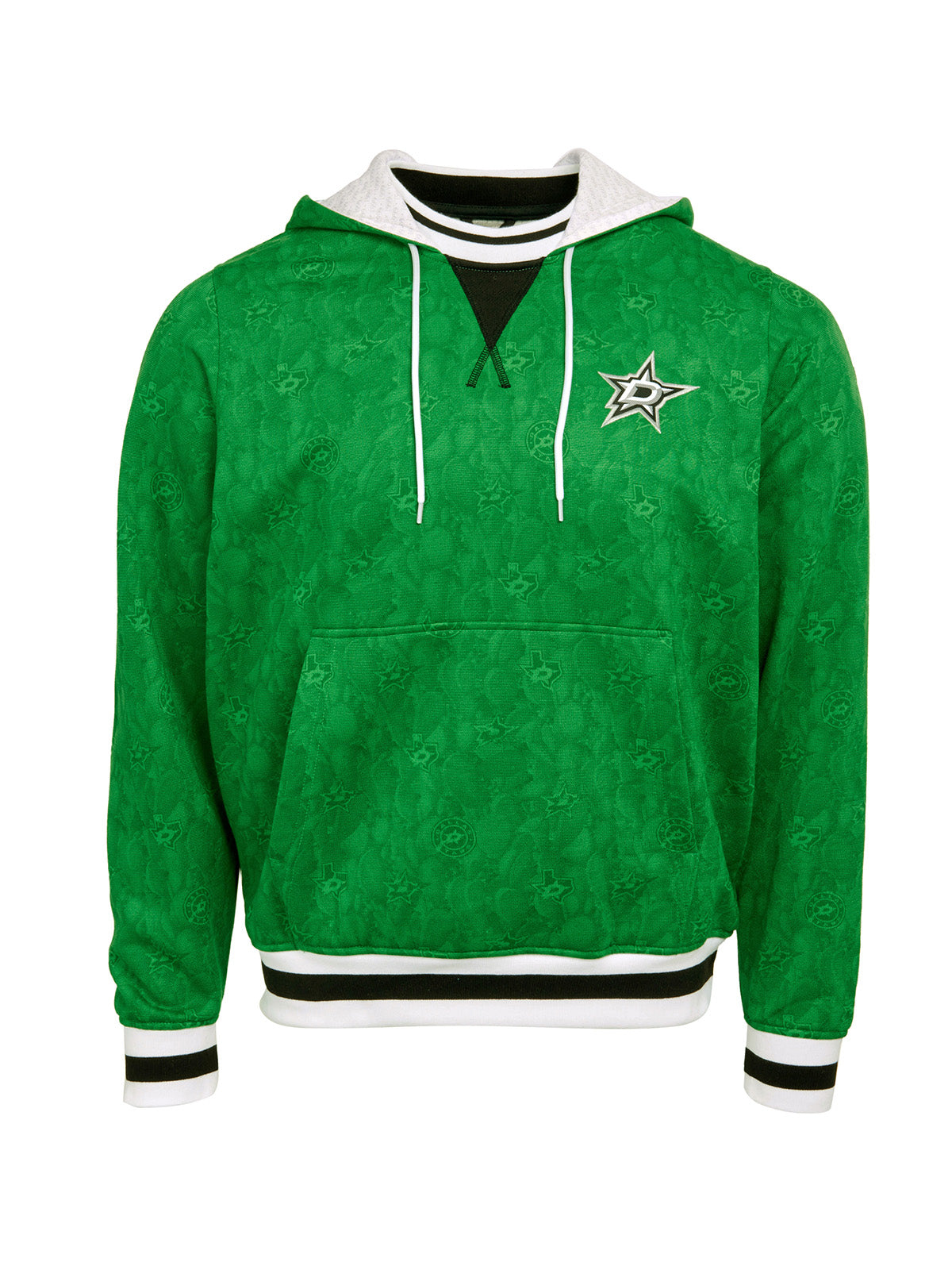 Dallas Stars Hoodie - Show your team spirit, with the iconic team logo patch on the front left chest, and proudly display your Dallas Stars support in their team colors with this NHL hockey hoodie.