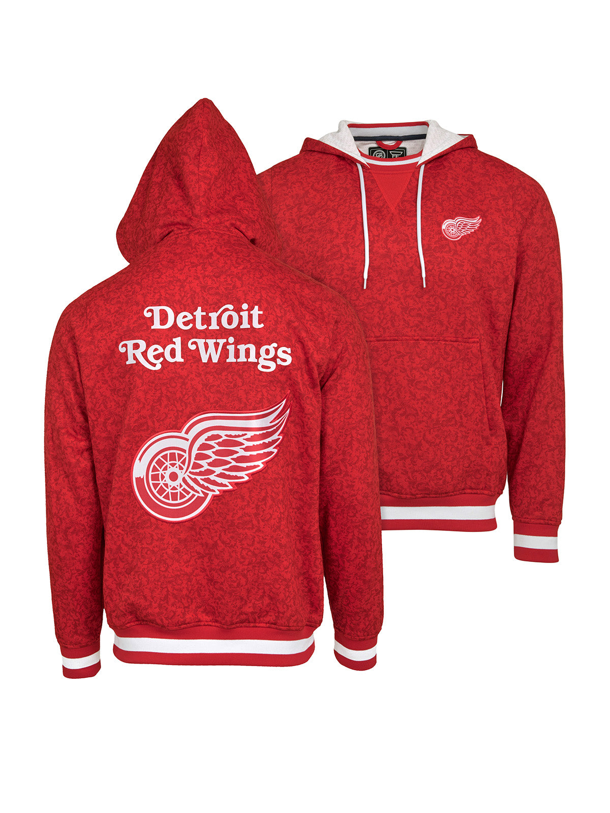 Detroit Red Wings Hoodie - Show your team spirit, with the iconic team logo patch on the front and back, and proudly display your Detroit Red Wings support in their team colors with this NHL hockey hoodie.