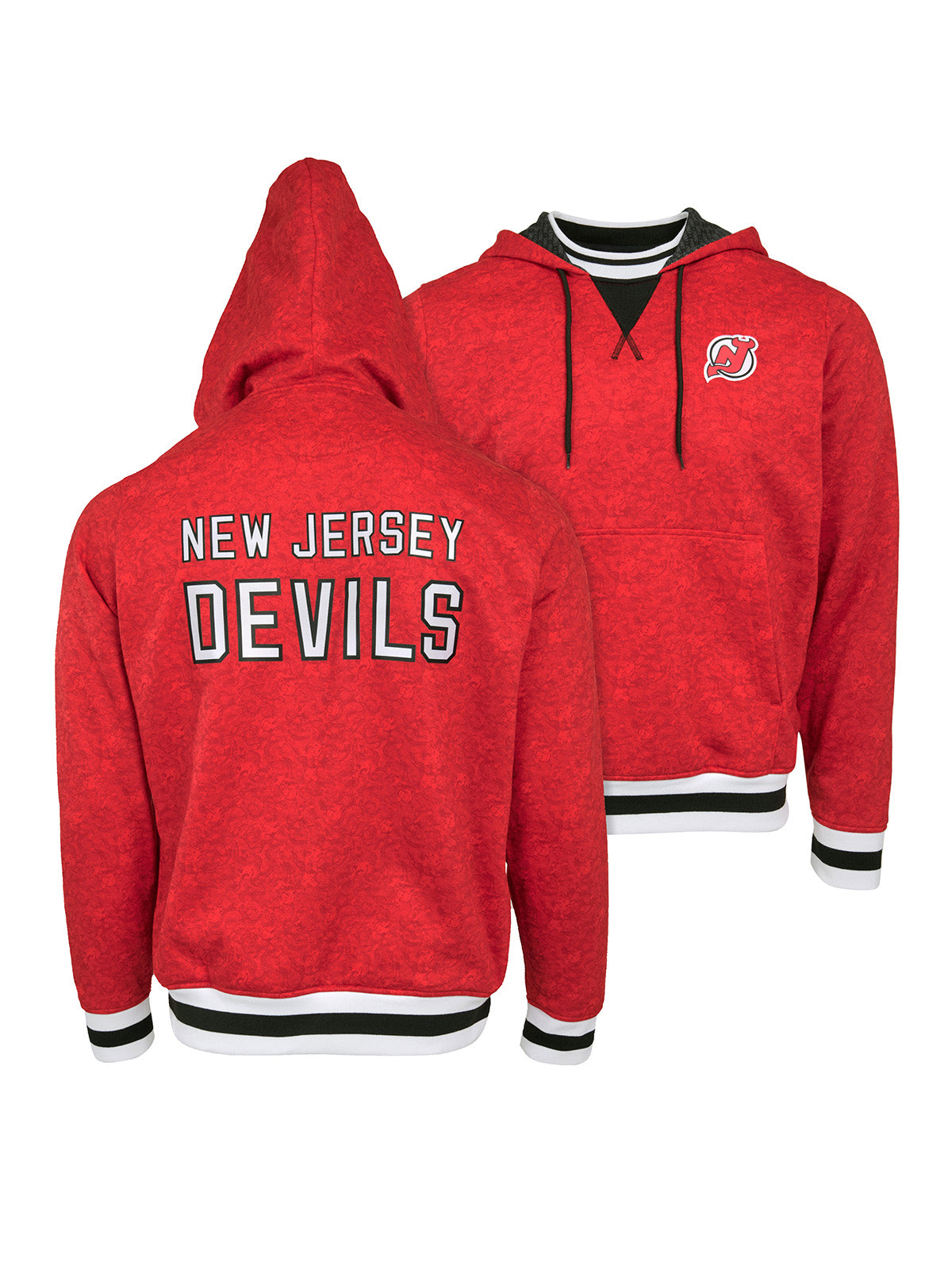 New Jersey Devils Hoodie - Show your team spirit, with the iconic team logo patch on the front and back, and proudly display your New Jersey Devils support in their team colors with this NHL hockey hoodie.