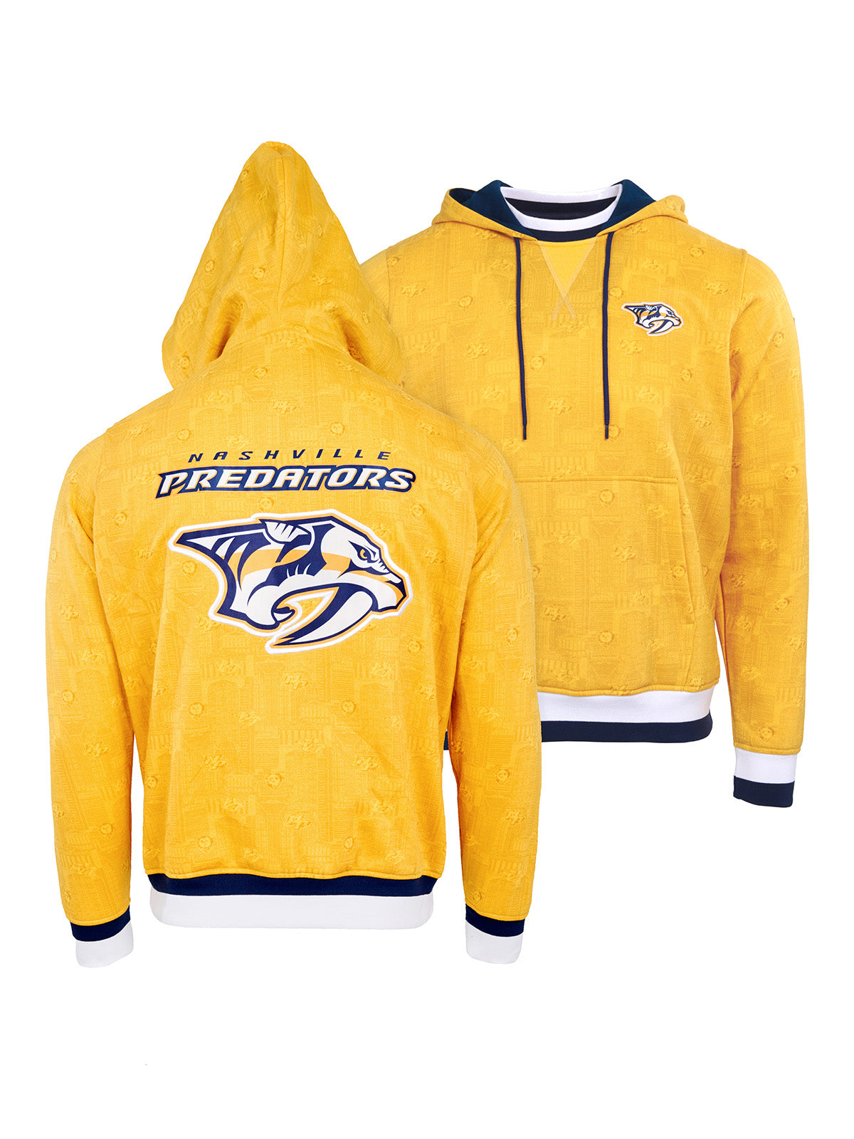 Nashville Predators Hoodie - Show your team spirit, with the iconic team logo patch on the front and back, and proudly display your Nashville Predators support in their team colors with this NHL hockey hoodie.
