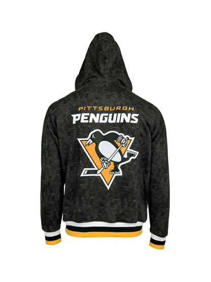 Pittsburgh Penguins Hoodie - Show your team spirit, with the iconic team logo patch centered on the back, and proudly display your Pittsburgh Penguins support in their team colors with this NHL hockey hoodie.