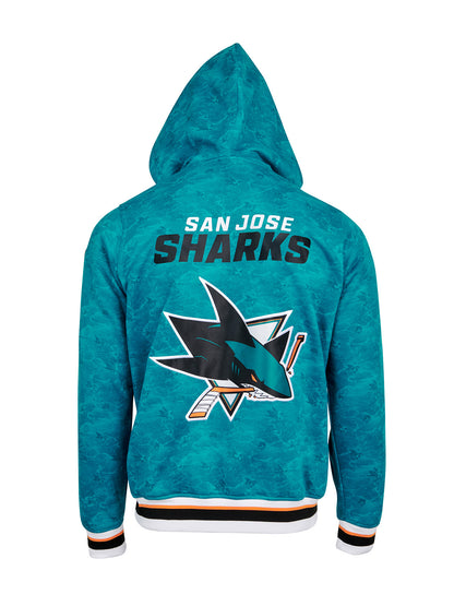 San Jose Sharks Hoodie - Show your team spirit, with the iconic team logo patch centered on the back, and proudly display your San Jose Sharks support in their team colors with this NHL hockey hoodie.