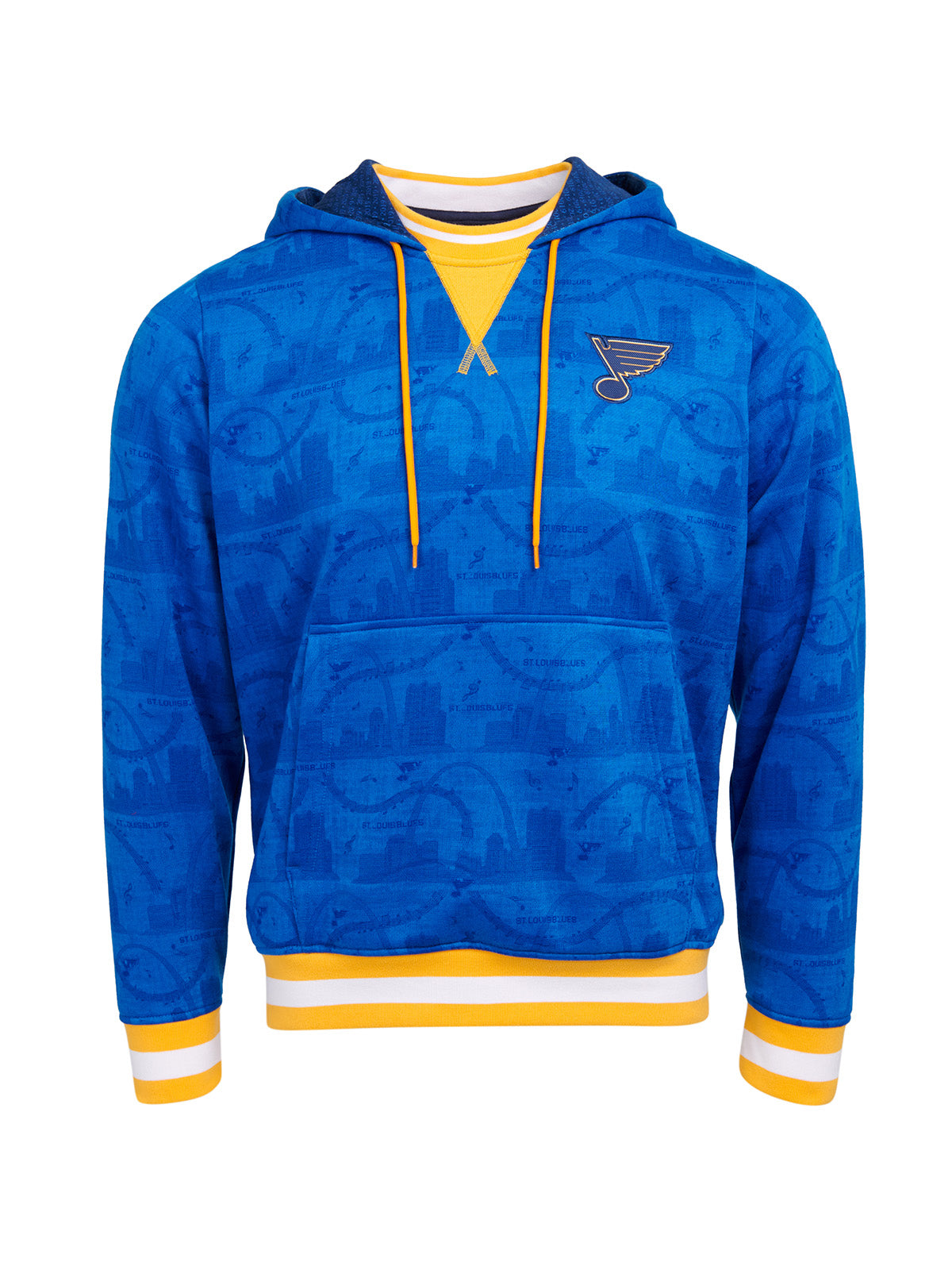 St. Louis Blues Hoodie - Show your team spirit, with the iconic team logo patch on the front left chest, and proudly display your St. Louis Blues support in their team colors with this NHL hockey hoodie.
