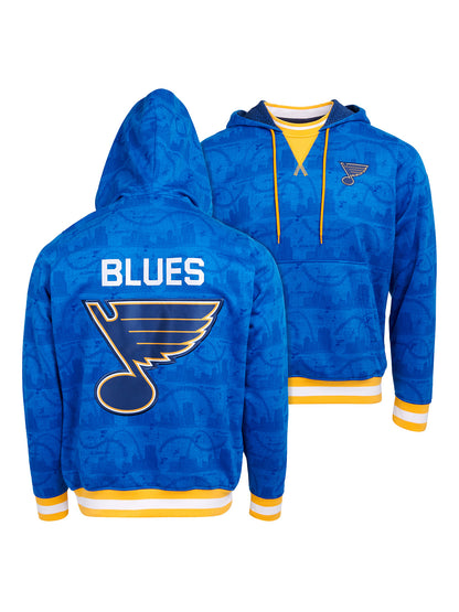 St. Louis Blues Hoodie - Show your team spirit, with the iconic team logo patch on the front and back, and proudly display your St. Louis Blues support in their team colors with this NHL hockey hoodie.