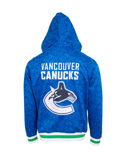 Vancouver Canucks Hoodie - Show your team spirit, with the iconic team logo patch centered on the back, and proudly display your Vancouver Canucks support in their team colors with this NHL hockey hoodie.