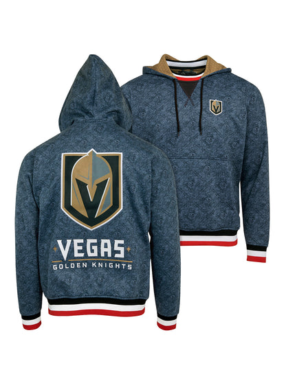 Vegas Golden Knights Hoodie - Show your team spirit, with the iconic team logo patch on the front and back, and proudly display your Vegas Golden Knights support in their team colors with this NHL hockey hoodie.