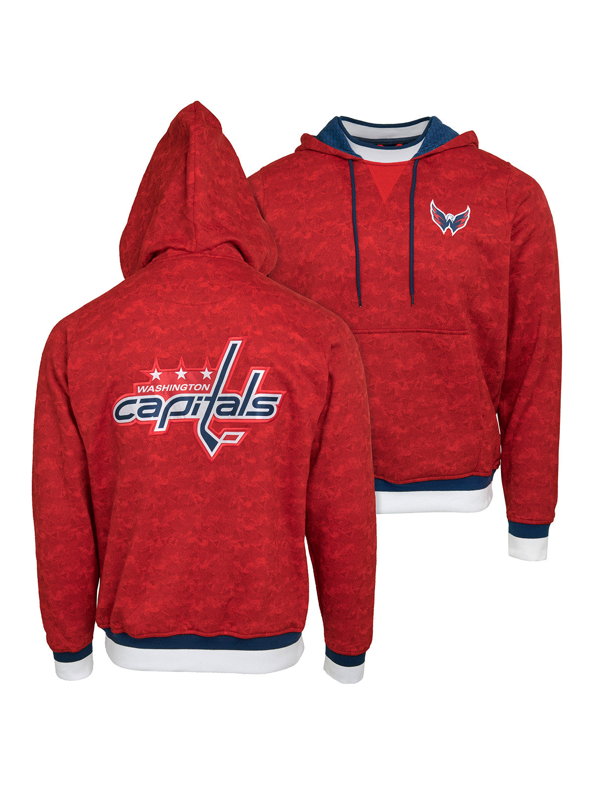 Washington Capitals Hoodie - Show your team spirit, with the iconic team logo patch on the front and back, and proudly display your Washington Capitals support in their team colors with this NHL hockey hoodie.