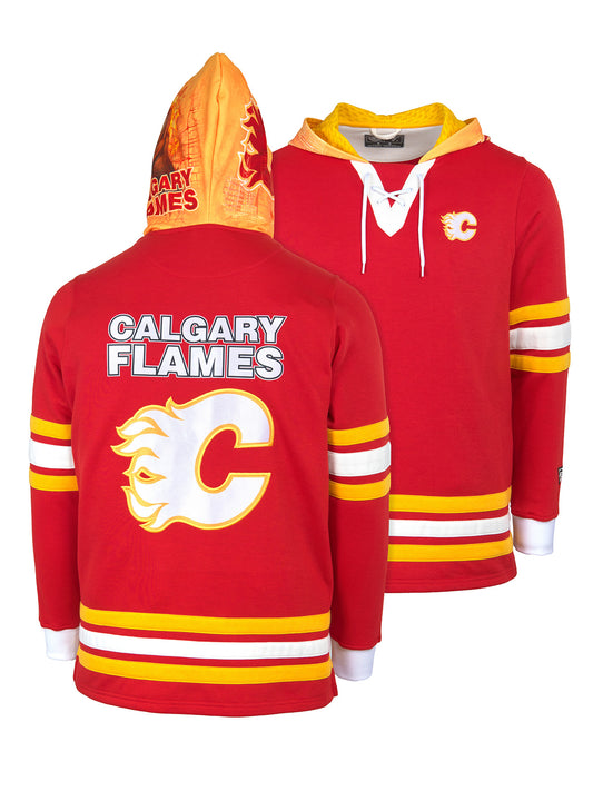 Adidas Flames de Calgary pour homme rouge COLD.RDY - Bonnet en tricot à  revers avec pompon