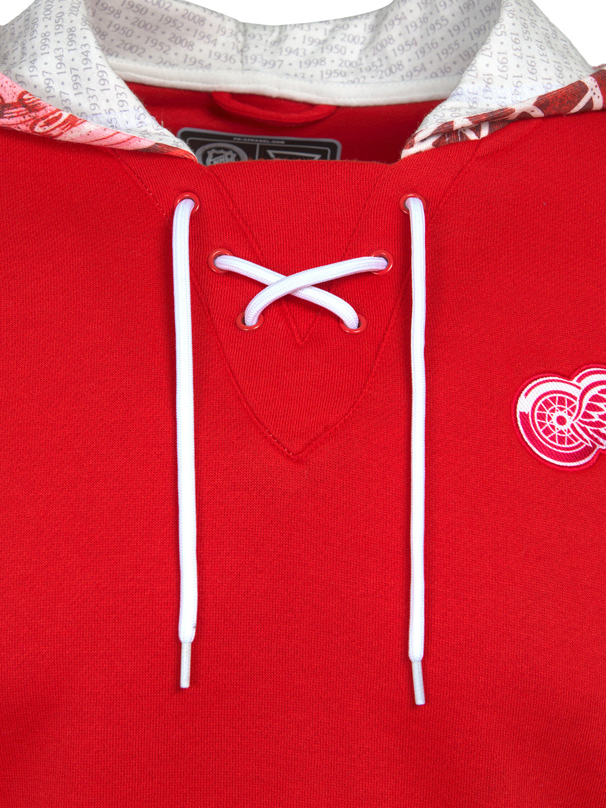 Red wings discount lace up hoodie