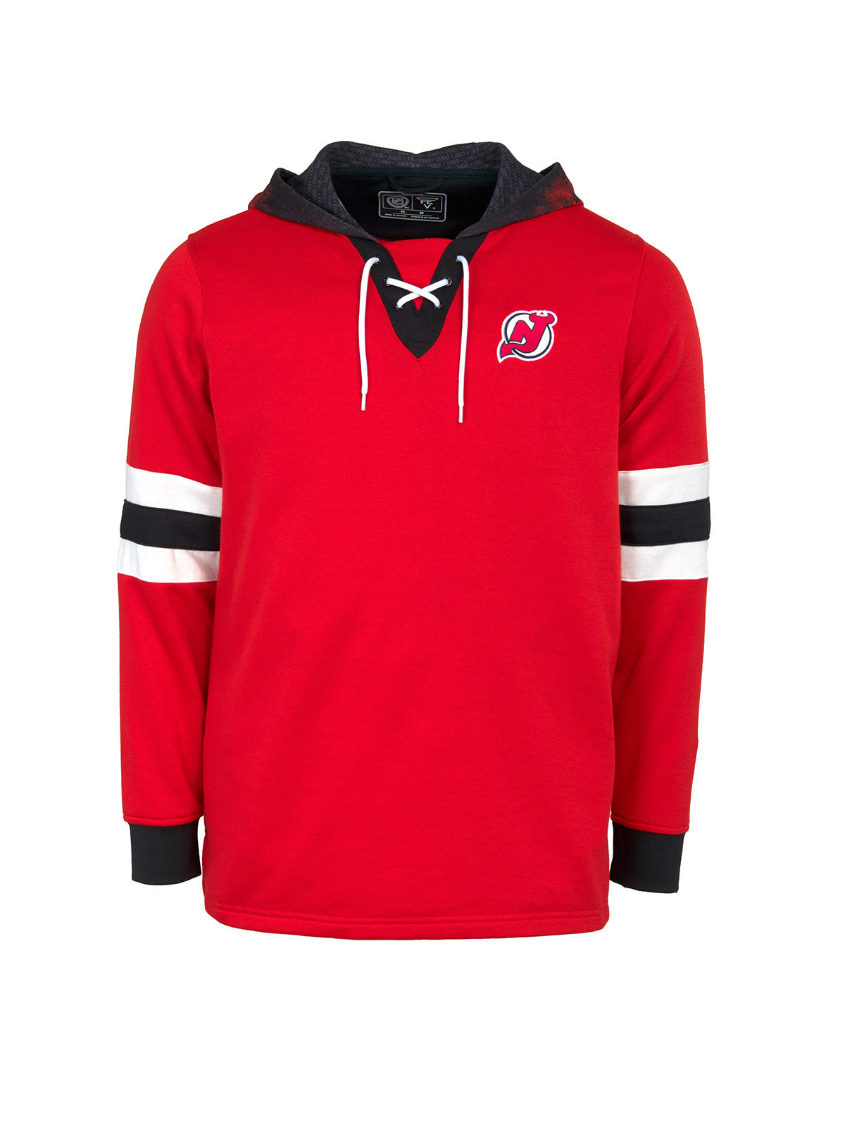 Devils Merch New Jersey Devils Lace Up Hoodie | Official NHL Merchandise | FE Apparel