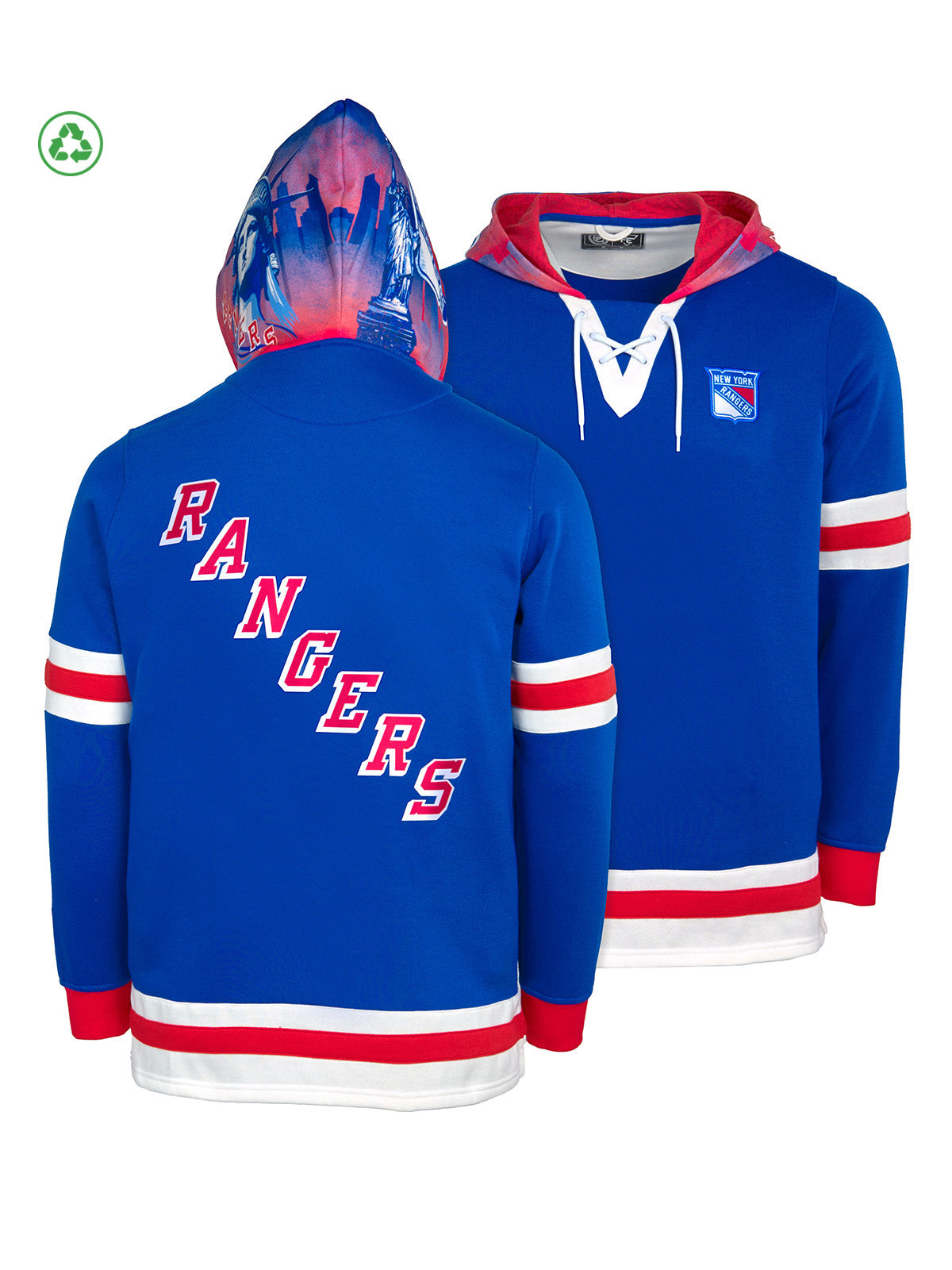 New York Rangers Lace-Up Hoodie | Official NHL Merchandise