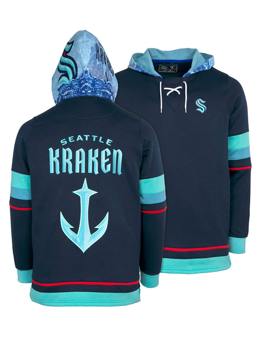 Unisex Seattle Kraken Lace-Up Hoodie