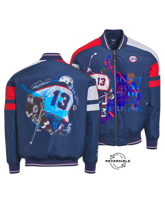 Unisex Teemu Selanne Reversible Bomber Jacket