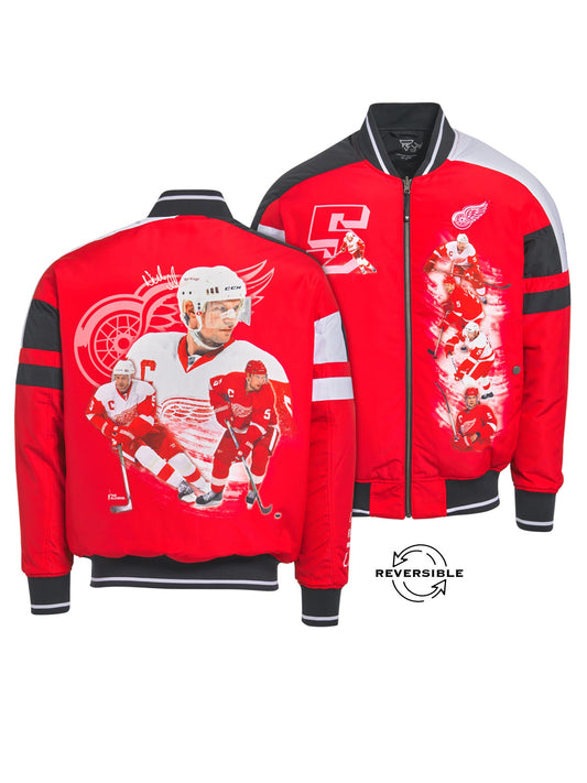 Unisex Nicklas Lidstrom Reversible Bomber Jacket