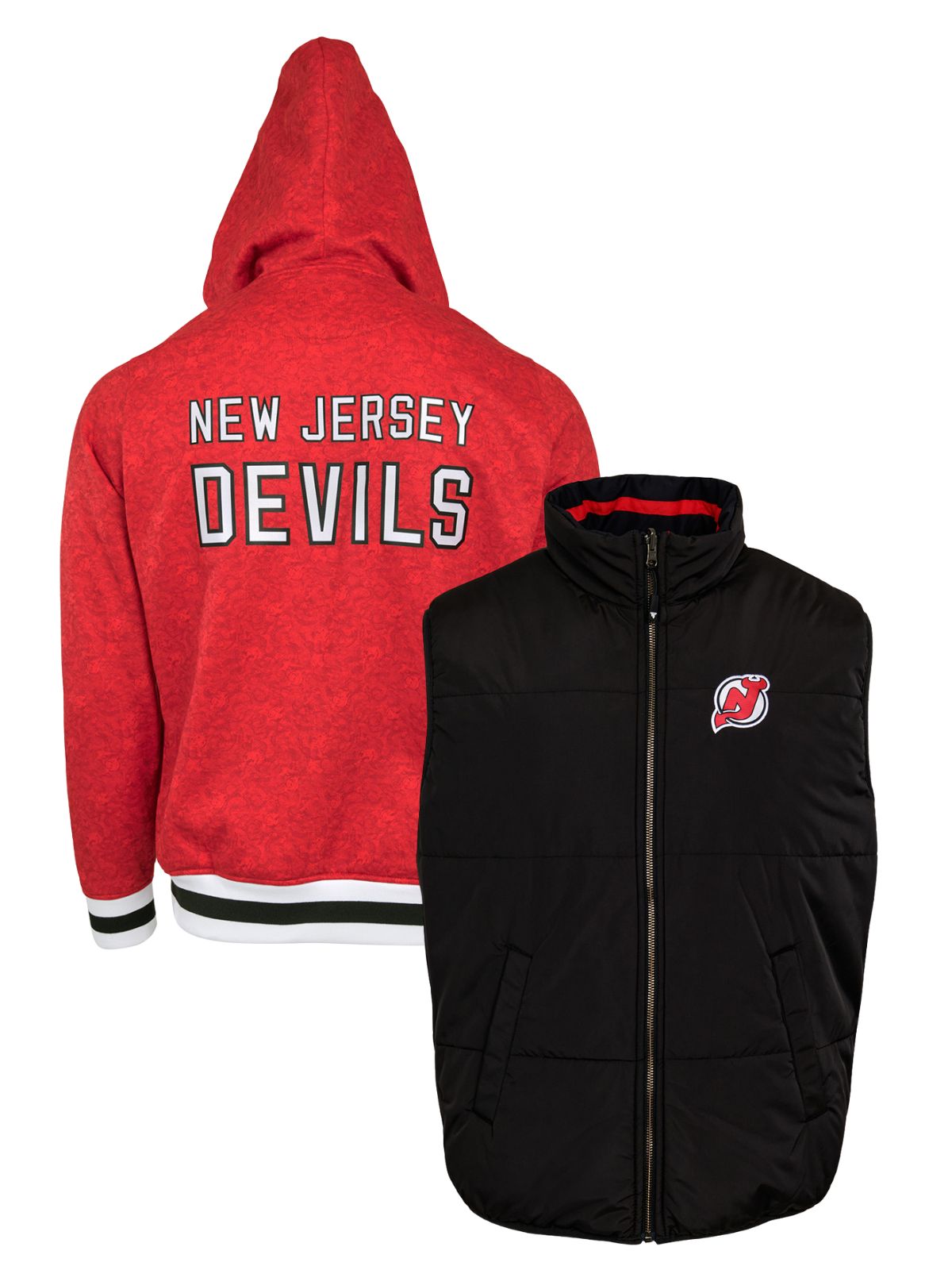 New Jersey Devils Crewneck Hoodie & Reversible Vest