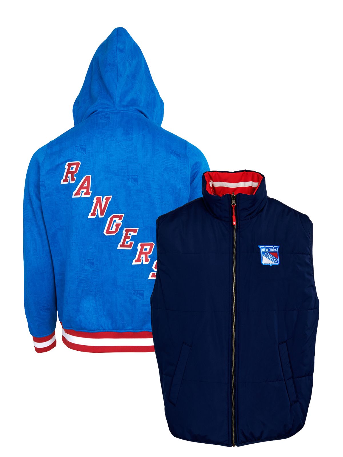 New York Rangers Crewneck Hoodie & Reversible Vest