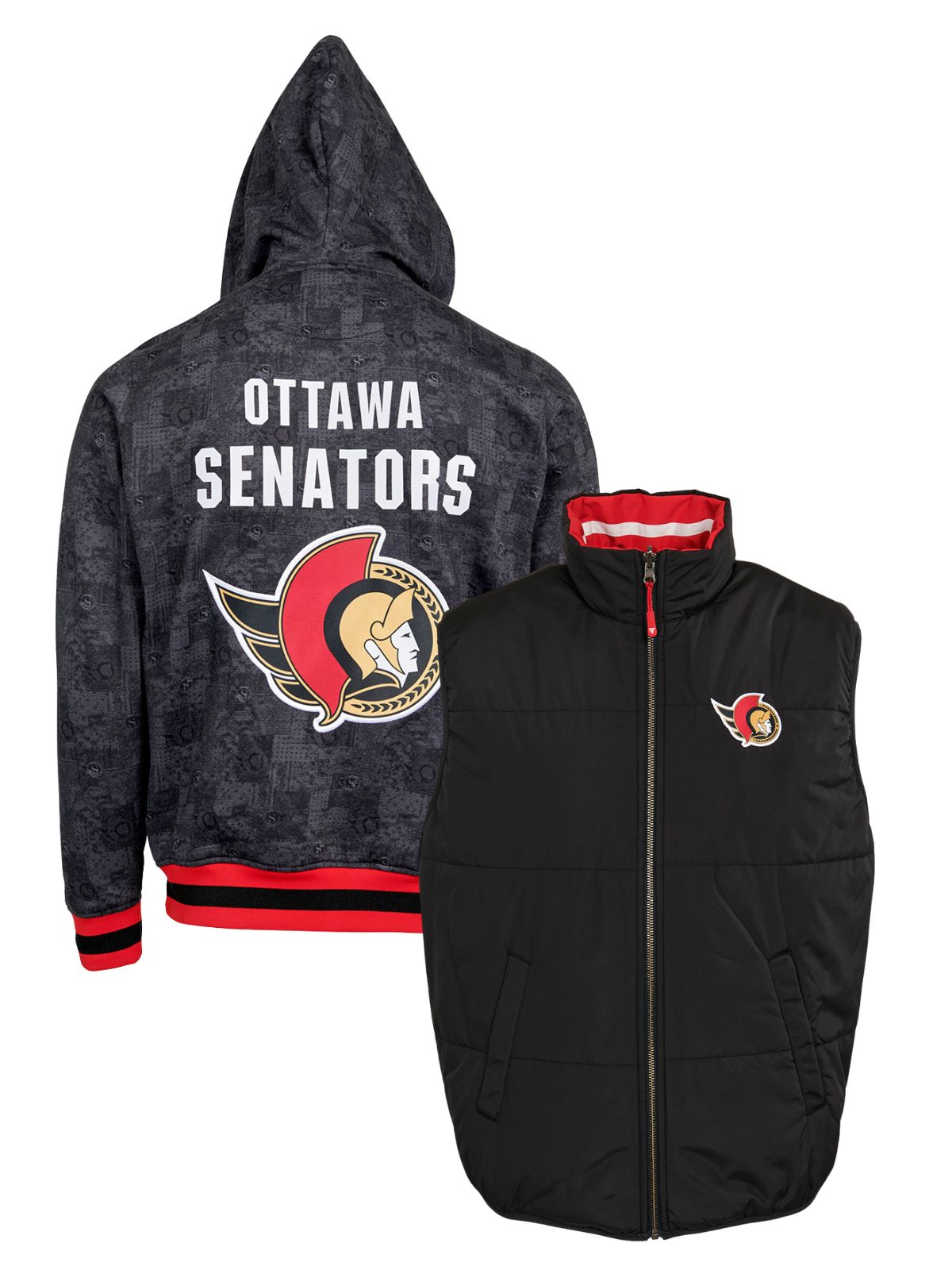 Ottawa Senators Crewneck Hoodie & Reversible Vest