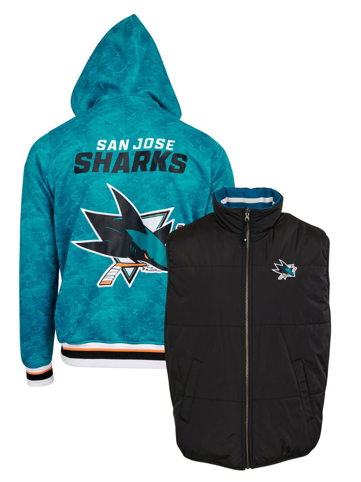 San Jose Sharks Crewneck Hoodie & Reversible Vest