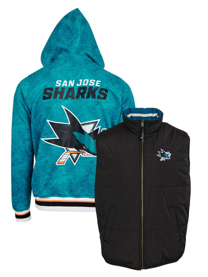 San Jose Sharks Crewneck Hoodie & Reversible Vest